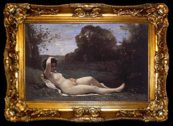 framed  Corot Camille Nymph Reclined, ta009-2